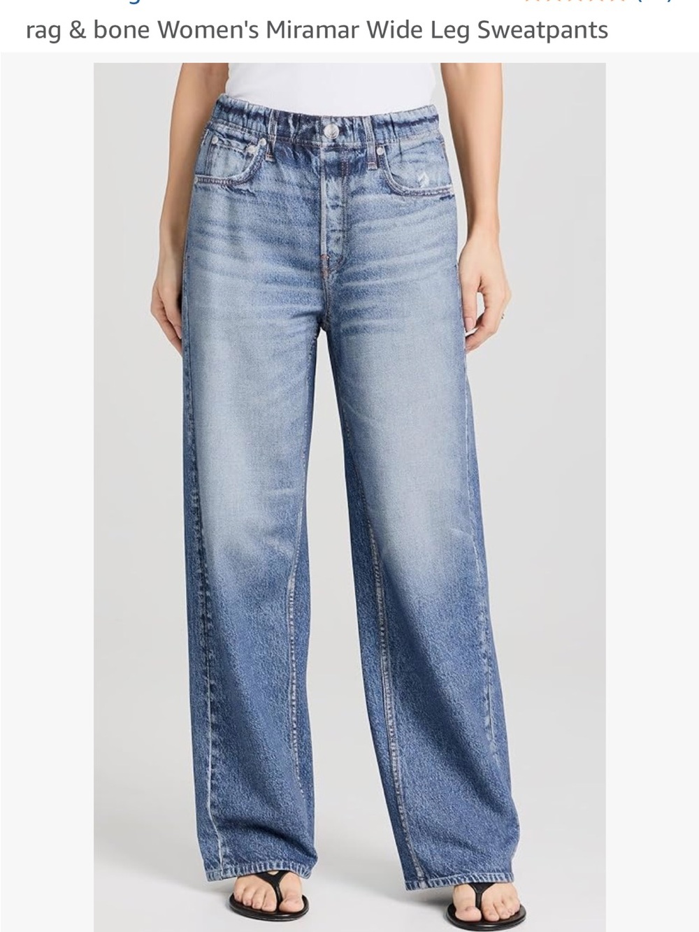 rag & boneWide Leg Miramar cotton terry sweat pants Jeans